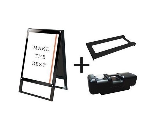 常磐精工 ブラックポスター用スタンド看板マグネジ B2両面ブラック ウエイトアーム・水タンクセット BPSSKMN-B2RB-3SET 1個（ご注文単位1個）【直送品】