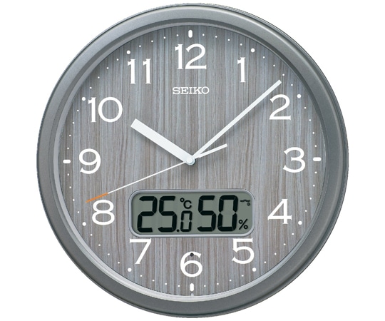 セイコー 温湿度つき電波掛時計 φ311×51mm グレー KX273N 1個(ご注文単位1個)【直送品】
