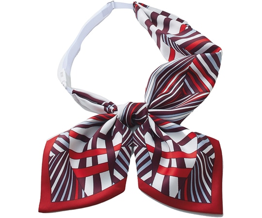 カーシーカシマ ENJOY スカーフ リボン 幾何学柄 レッド EAZ724 1枚（ご注文単位1枚）【直送品】