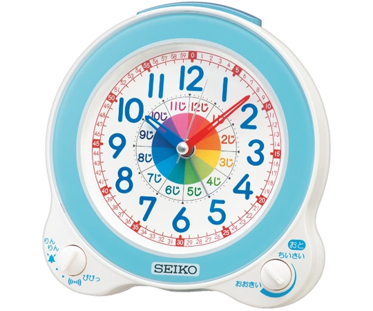 セイコー 知育目覚まし時計 134×130×85mm 薄青 KR524L 1個(ご注文単位1個)【直送品】
