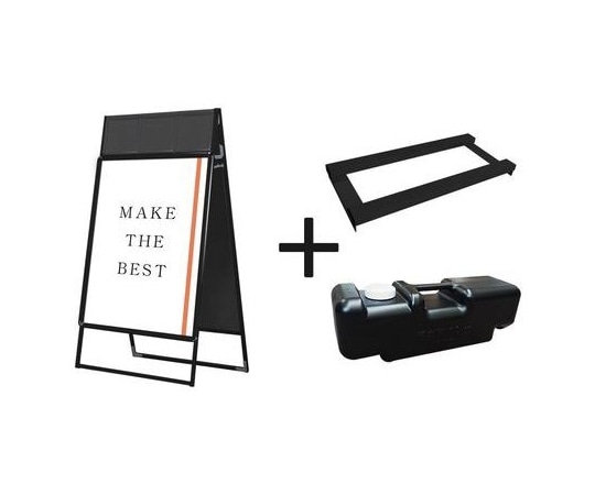 常磐精工 ポスターグリップスタンド看板カタログケース付(屋内用) B1両面ブラック ウエイトアーム・水タンクセット PGSKK-B1RB-3SET 1個（ご注文単位1個）【直送品】