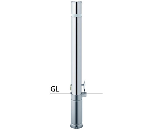 サンポール リフター ステンレス 車止め カギ付 φ76.3 LA-8SK 1本(ご注文単位1本)【直送品】