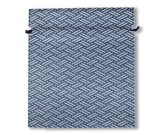 三和 不織布巾着檜垣柄 ネイビー 1箱(1000枚入) SW2528HIGA-NV 1箱(ご注文単位1箱)【直送品】