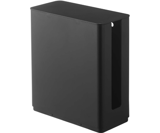 山崎実業 重ねられるスリム蓋付きルーター収納ケース スマート ブラック 4914 1個（ご注文単位1個）【直送品】