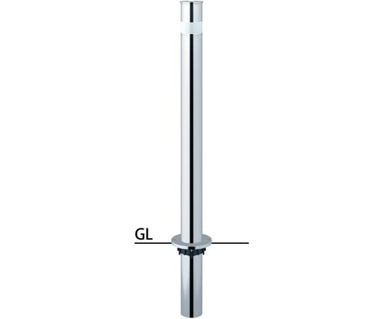 サンポール ロングリフター ステンレス 車止め 鎖なし φ76.3 LAH-8U 1本(ご注文単位1本)【直送品】