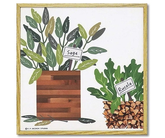 ユーパワー モダン キャンバスアート ハーブ コレクション｢セージ アンド ルッコラ(Sサイズ)｣ YP-02025 1個（ご注文単位1個）【直送品】