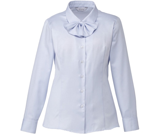 カーシーカシマ ENJOY 長袖リボンブラウス FINE KERSEY ブルー 11号 EWB595 1枚(ご注文単位1枚)【直送品】