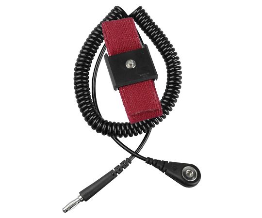 DESCO リストストラップ ワニ口クリップ付きキット 伸縮性 長さ調整機能付き 4mm 09039 1セット (ご注文単位1セット)【直送品】