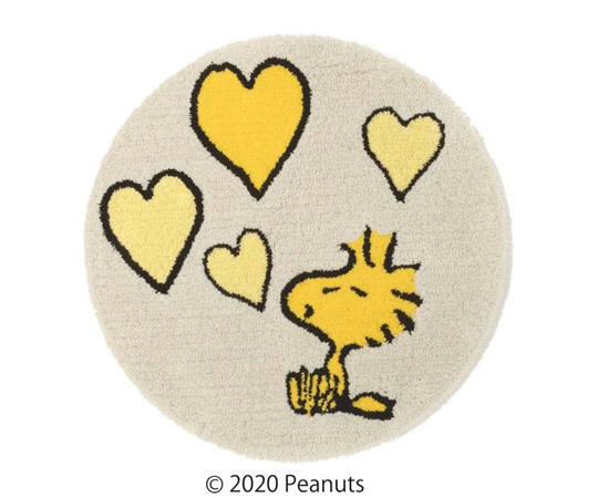 スミノエ PEANUTS マット ウッドストック 65×65cm イエロー 14300559 1枚（ご注文単位1枚）【直送品】
