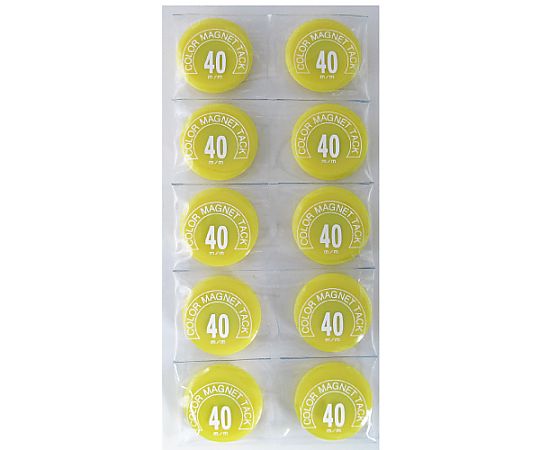 ミツヤ カラーマグネット丸型#40 黄 1個×10箱入 MR-40-YL 1ケース（ご注文単位1ケース）【直送品】