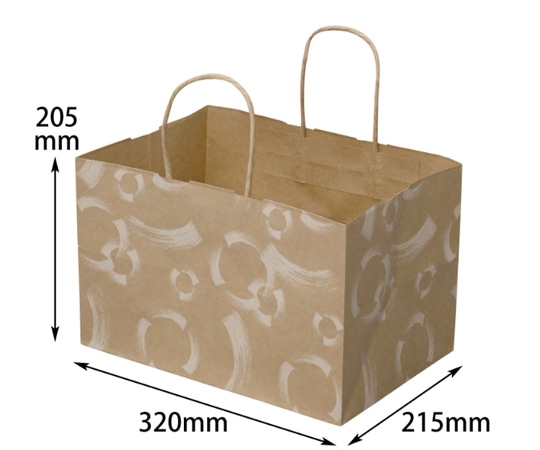 ヤマニパッケージ 紙袋 ふで柄手提袋 マチ広未晒(大) 200枚 19-595F 1ケース（ご注文単位1ケース）【直送品】
