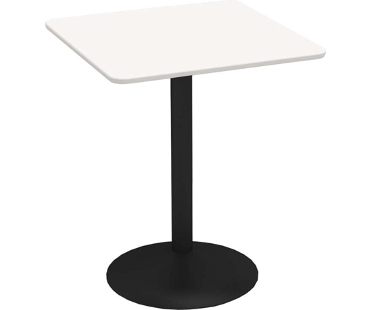 Y2K カフェテーブル 60cm 角 スチール丸脚ブラック ホワイト  1個（ご注文単位1個）【直送品】