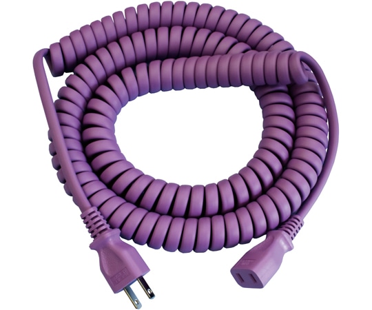 長岡特殊電線 抗菌カールコード 紫 EC-03VT 1本(ご注文単位1本)【直送品】