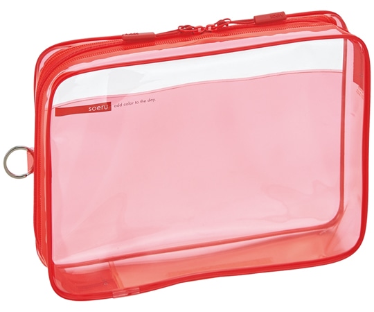 LIHITLAB SOERU クリヤーボックスケース A5 サニーレッド F8200-3 1個(ご注文単位1個)【直送品】