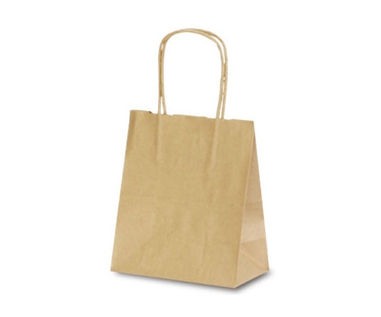 ベルベ 紙袋 自動紐手提袋 T-1 茶無地 200枚 1118 1ケース（ご注文単位1ケース）【直送品】