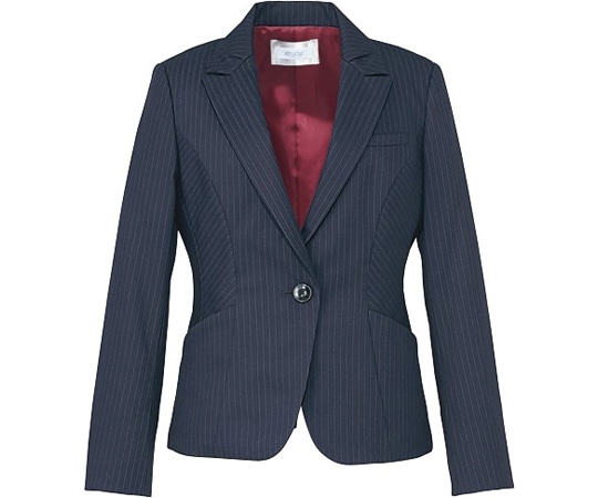 カーシーカシマ ENJOY ジャケット 美スラッとSuits TREVIRA STRIPE ネイビー 19号 EAJ474 1枚（ご注文単位1枚）【直送品】