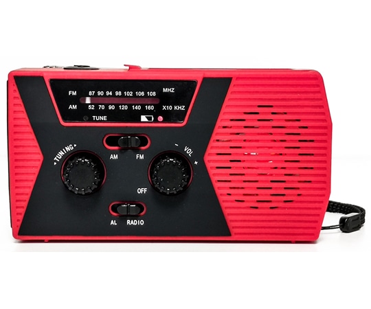 セーフラン安全用品 多機能充電防災ラジオライト (スマホ充電可能) 赤 J2460-RD 1個（ご注文単位1個）【直送品】