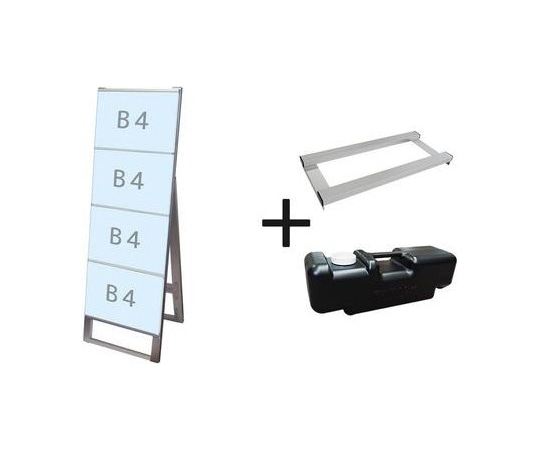 常磐精工 カードケーススタンド看板 B4横4片面 ウエイトアーム・水タンクセット CCSK-B4Y4K-3SET 1個（ご注文単位1個）【直送品】