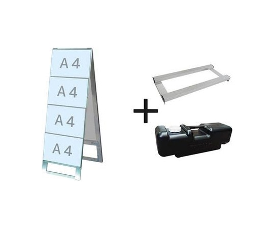 常磐精工 カードケーススタンド看板 A4横8両面 ウエイトアーム・水タンクセット CCSK-A4Y8R-3SET 1個（ご注文単位1個）【直送品】