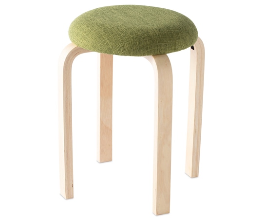 スマイル 木製ラウンドスツール グリーン 6脚入 YRSC-405 GN218-8 1箱（ご注文単位1箱）【直送品】