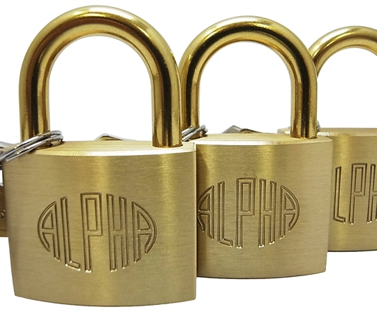 アルファ 南京錠 同一キー 3個入り #1000-3KA40M 1セット(ご注文単位1セット)【直送品】