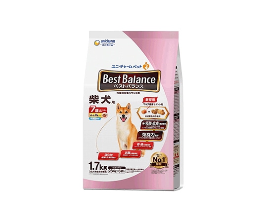 ユニ・チャーム ベストバランス ふっくら仕立て 柴犬用 7歳が近づく頃から始める低脂肪設計 1.7kg  1個（ご注文単位1個）【直送品】