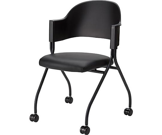 CLOVE フランチェアレザータイプ黒脚背カバー無 座黒2脚 Z-TTK20B-L2884 1箱(ご注文単位1箱)【直送品】