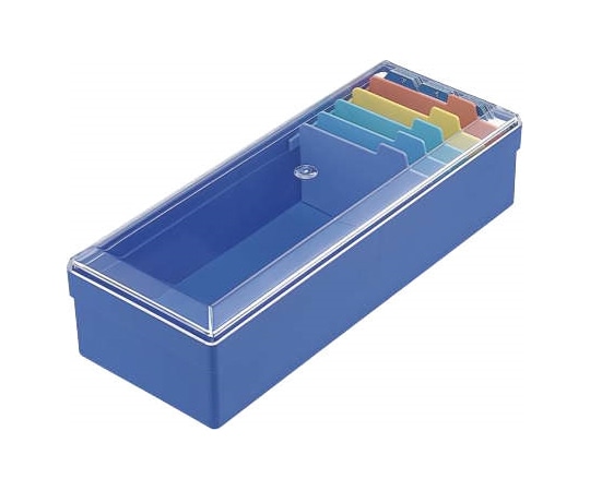 ライオン事務器 名刺整理箱 青 No.100 1個(ご注文単位1個)【直送品】