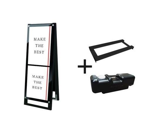 常磐精工 ブラックポスター用スタンド看板 A3縦縦両面ブラック ウエイトアーム・水タンクセット BPSSK-A3TTRB-3SET 1個（ご注文単位1個）【直送品】
