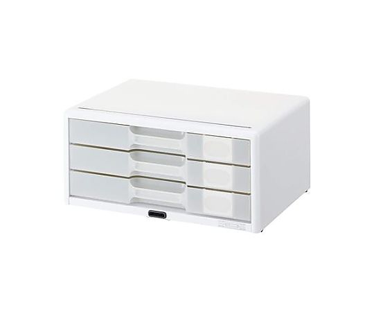 ライオン事務器 349x253x162mm/3段 レターケース(カギ付) EA954JB-22 1個(ご注文単位1個)【直送品】