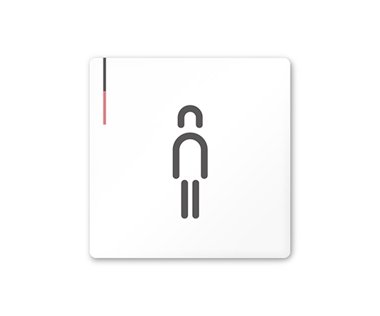 フジタ 室名札 白マットアクリル150角 会社向け グレーピンク 男子トイレ AC-1515 OA-NT1-0104 1枚(ご注文単位1枚)【直送品】