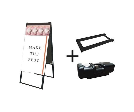 常磐精工 ブラックパンフレットケーススタンド看板 Dタイプ A1両面 ウエイトアーム・水タンクセット BPCSKD-A1R-3SET 1個（ご注文単位1個）【直送品】