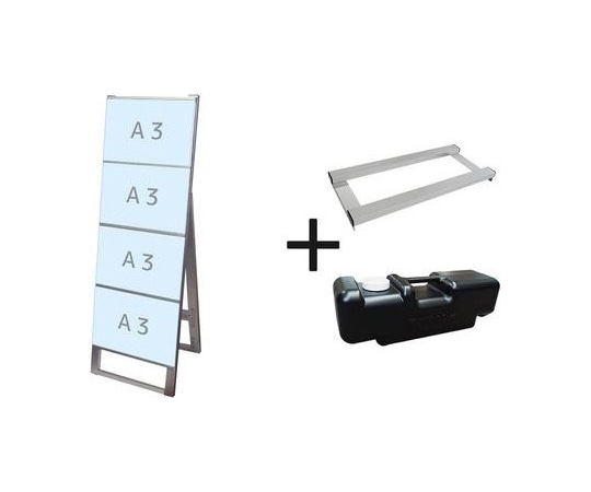 常磐精工 カードケーススタンド看板 A3横4片面 ウエイトアーム・水タンクセット CCSK-A3Y4K-3SET 1個（ご注文単位1個）【直送品】
