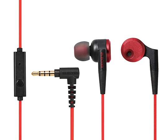 エレコム ステレオヘッドホンマイク｢Grand Bass｣ レッド EHP-GB100MRD 1個(ご注文単位1個)【直送品】