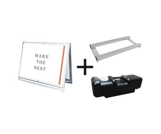 常磐精工 ポスター用スタンド看板 A0横ロウ両面ホワイト ウエイトアーム・水タンクセット PSSK-A0YLRW-3SET 1個（ご注文単位1個）【直送品】