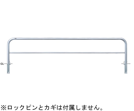 サンポール ステンレス アーチ型車止め(横桟付)差込式カギ付 交換用本体 φ60.5(t3.0)×W3000×H650mm AH-7SK30-650 1台(ご注文単位1台)【直送品】