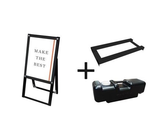 常磐精工 ブラックポスター用スタンド看板 A2片面ブラック ウエイトアーム・水タンクセット BPSSK-A2KB-3SET 1個（ご注文単位1個）【直送品】