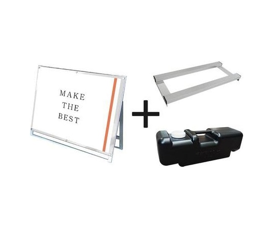 常磐精工 ポスター用スタンド看板マグネジ A0横ロウ片面ホワイト ウエイトアーム・水タンクセット PSSKMN-A0YLKW-3SET 1個（ご注文単位1個）【直送品】