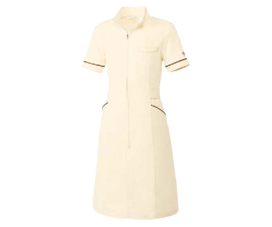 MICHEL KLEIN(ミッシェルクラン) ワンピース クリーム 3L ストレッチラチネ 袖丈23cm MK-0021 1着（ご注文単位1着）【直送品】