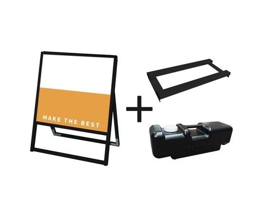 常磐精工 ブラックバリウススタンド看板 アルミ複合板 600×600片面 ウエイトアーム・水タンクセット BVASKAP-600X600K-3SET 1個（ご注文単位1個）【直送品】