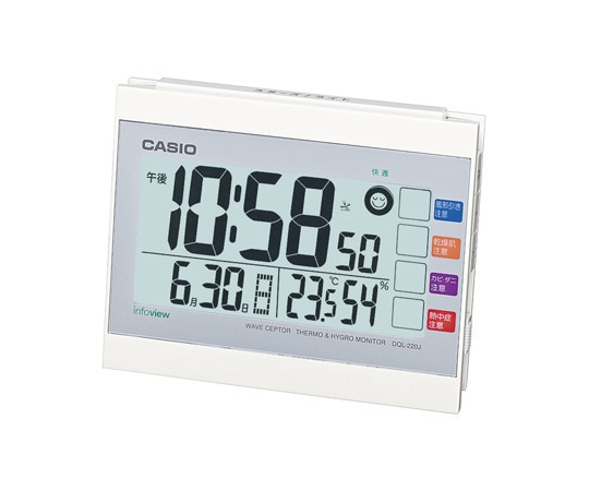 カシオ 生活環境お知らせクロック DQL-220J-7JF 1個(ご注文単位1個)【直送品】