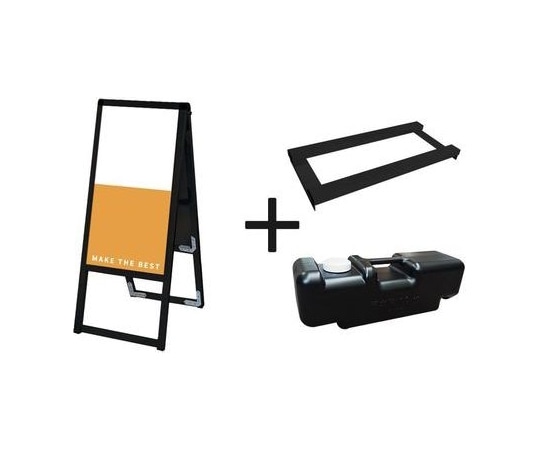 常磐精工 ブラックバリウススタンド看板 アルミ複合板 300×600両面 ウエイトアーム・水タンクセット BVASKAP-300X600R-3SET 1個（ご注文単位1個）【直送品】