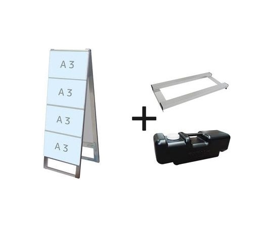 常磐精工 カードケーススタンド看板 A3横8両面 ウエイトアーム・水タンクセット CCSK-A3Y8R-3SET 1個（ご注文単位1個）【直送品】