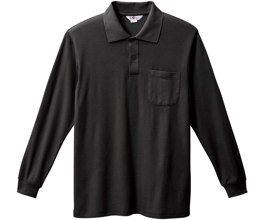 三愛 長袖ポロシャツ ブラック 3L 8100 1着（ご注文単位1着）【直送品】