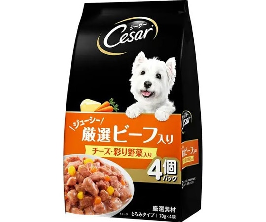 マースジャパンリミテッド シーザージューシー ビーフチーズ野菜 70g×4袋 CPM10 1パック（ご注文単位1パック）【直送品】