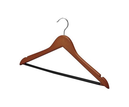 三和 木製スマートハンガー マットブラウン(ピンチ無)120本入 BS-13 1ケース（ご注文単位1ケース）【直送品】
