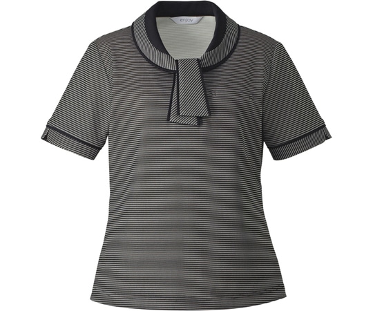 カーシーカシマ ENJOY タイ付ポロシャツ MARINE BORDER ブラック S ESP556 1枚（ご注文単位1枚）【直送品】