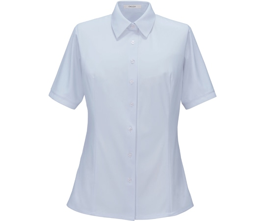 カーシーカシマ ENJOY 半袖ブラウス TRICOT CORD KNIT サックス 15号 ESB873 1枚（ご注文単位1枚）【直送品】