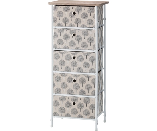 東谷 簡単組立チェスト5D ベージュ LFS-655BE 1個（ご注文単位1個）【直送品】