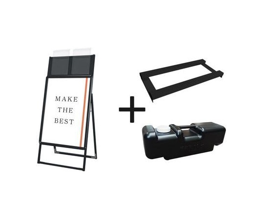 常磐精工 ポスターグリップスタンド看板カタログケース付(屋外用) A1片面ブラック ウエイトアーム・水タンクセット PGSKK-A1KB-G-3SET 1個（ご注文単位1個）【直送品】